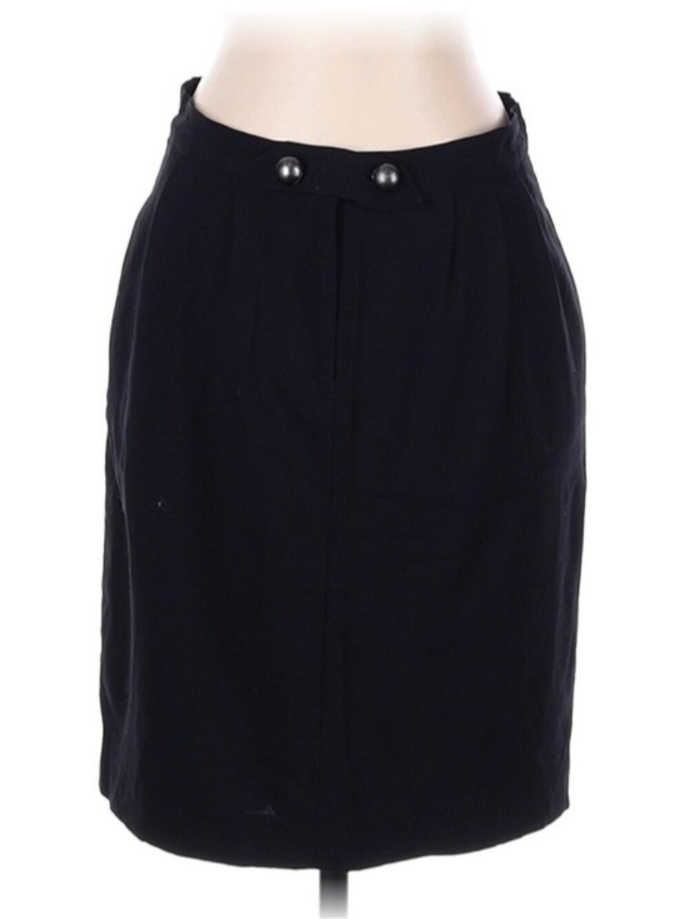 Fendi Black Pencil Skirt with Button Waist Detail